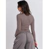 imageANRABESS Womens Long Sleeve Shirts Tight Fitted Going Out Crop Tops Crewneck Basic Tee Y2k Outfits Teens Girls ClothesGrey Khaki
