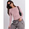 imageANRABESS Womens Long Sleeve Shirts Tight Fitted Going Out Crop Tops Crewneck Basic Tee Y2k Outfits Teens Girls ClothesGrey Pink