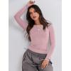 imageANRABESS Womens Long Sleeve Shirts Tight Fitted Going Out Crop Tops Crewneck Basic Tee Y2k Outfits Teens Girls ClothesGrey Pink