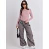 imageANRABESS Womens Long Sleeve Shirts Tight Fitted Going Out Crop Tops Crewneck Basic Tee Y2k Outfits Teens Girls ClothesGrey Pink