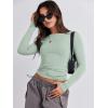imageANRABESS Womens Long Sleeve Shirts Tight Fitted Going Out Crop Tops Crewneck Basic Tee Y2k Outfits Teens Girls ClothesLight Green