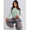 imageANRABESS Womens Long Sleeve Shirts Tight Fitted Going Out Crop Tops Crewneck Basic Tee Y2k Outfits Teens Girls ClothesLight Green