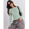 imageANRABESS Womens Long Sleeve Shirts Tight Fitted Going Out Crop Tops Crewneck Basic Tee Y2k Outfits Teens Girls ClothesLight Green