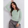 imageANRABESS Womens Long Sleeve Shirts Tight Fitted Going Out Crop Tops Crewneck Basic Tee Y2k Outfits Teens Girls ClothesLight Green