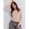 imageANRABESS Womens Long Sleeve Shirts Tight Fitted Going Out Crop Tops Crewneck Basic Tee Y2k Outfits Teens Girls ClothesLight Khaki