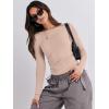 imageANRABESS Womens Long Sleeve Shirts Tight Fitted Going Out Crop Tops Crewneck Basic Tee Y2k Outfits Teens Girls ClothesLight Khaki