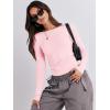 imageANRABESS Womens Long Sleeve Shirts Tight Fitted Going Out Crop Tops Crewneck Basic Tee Y2k Outfits Teens Girls ClothesLight Pink