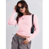imageANRABESS Womens Long Sleeve Shirts Tight Fitted Going Out Crop Tops Crewneck Basic Tee Y2k Outfits Teens Girls ClothesLight Pink