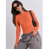 imageANRABESS Womens Long Sleeve Shirts Tight Fitted Going Out Crop Tops Crewneck Basic Tee Y2k Outfits Teens Girls ClothesOrange