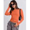imageANRABESS Womens Long Sleeve Shirts Tight Fitted Going Out Crop Tops Crewneck Basic Tee Y2k Outfits Teens Girls ClothesOrange