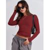 imageANRABESS Womens Long Sleeve Shirts Tight Fitted Going Out Crop Tops Crewneck Basic Tee Y2k Outfits Teens Girls ClothesRed