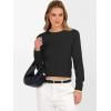 imageANRABESS Womens Long Sleeve Sweaters Cropped Crew Neck Business Casual Light Weight Sweater Tops Fall Fashion Clothes 2025Black
