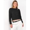 imageANRABESS Womens Long Sleeve Sweaters Cropped Crew Neck Business Casual Light Weight Sweater Tops Fall Fashion Clothes 2025Black