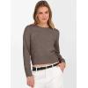 imageANRABESS Womens Long Sleeve Sweaters Cropped Crew Neck Business Casual Light Weight Sweater Tops Fall Fashion Clothes 2025Coffee