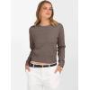 imageANRABESS Womens Long Sleeve Sweaters Cropped Crew Neck Business Casual Light Weight Sweater Tops Fall Fashion Clothes 2025Coffee