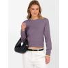 imageANRABESS Womens Long Sleeve Sweaters Cropped Crew Neck Business Casual Light Weight Sweater Tops Fall Fashion Clothes 2025Deep Purple