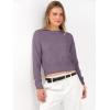 imageANRABESS Womens Long Sleeve Sweaters Cropped Crew Neck Business Casual Light Weight Sweater Tops Fall Fashion Clothes 2025Deep Purple