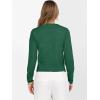 imageANRABESS Womens Long Sleeve Sweaters Cropped Crew Neck Business Casual Light Weight Sweater Tops Fall Fashion Clothes 2025Forest Deep Green