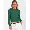 imageANRABESS Womens Long Sleeve Sweaters Cropped Crew Neck Business Casual Light Weight Sweater Tops Fall Fashion Clothes 2025Forest Deep Green