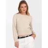 imageANRABESS Womens Long Sleeve Sweaters Cropped Crew Neck Business Casual Light Weight Sweater Tops Fall Fashion Clothes 2025Light Almond