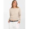 imageANRABESS Womens Long Sleeve Sweaters Cropped Crew Neck Business Casual Light Weight Sweater Tops Fall Fashion Clothes 2025Light Almond