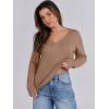 imageANRABESS Womens Long Sleeve V Neck Cable Knit Sweater Jumper 2025 Fall Pullover Top Cute Soft Ladies Dressy Casual OutfitsKhaki Tan