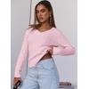 imageANRABESS Womens Long Sleeve V Neck Cable Knit Sweater Jumper 2025 Fall Pullover Top Cute Soft Ladies Dressy Casual OutfitsPink