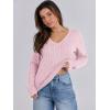 imageANRABESS Womens Long Sleeve V Neck Cable Knit Sweater Jumper 2025 Fall Pullover Top Cute Soft Ladies Dressy Casual OutfitsPink