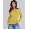 imageANRABESS Womens Long Sleeve V Neck Cable Knit Sweater Jumper 2025 Fall Pullover Top Cute Soft Ladies Dressy Casual OutfitsYellow