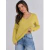 imageANRABESS Womens Long Sleeve V Neck Cable Knit Sweater Jumper 2025 Fall Pullover Top Cute Soft Ladies Dressy Casual OutfitsYellow