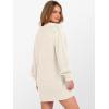 imageANRABESS Womens Long Sleeve V Neck Oversized Cable Knit Mini Sweater Dresses 2025 Fall Trendy Baggy Pullover Tunic OutfitsBeige