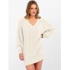 imageANRABESS Womens Long Sleeve V Neck Oversized Cable Knit Mini Sweater Dresses 2025 Fall Trendy Baggy Pullover Tunic OutfitsBeige