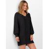 imageANRABESS Womens Long Sleeve V Neck Oversized Cable Knit Mini Sweater Dresses 2025 Fall Trendy Baggy Pullover Tunic OutfitsBlack
