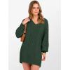 imageANRABESS Womens Long Sleeve V Neck Oversized Cable Knit Mini Sweater Dresses 2025 Fall Trendy Baggy Pullover Tunic OutfitsDeep Green