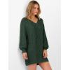 imageANRABESS Womens Long Sleeve V Neck Oversized Cable Knit Mini Sweater Dresses 2025 Fall Trendy Baggy Pullover Tunic OutfitsDeep Green