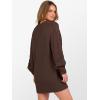 imageANRABESS Womens Long Sleeve V Neck Oversized Cable Knit Mini Sweater Dresses 2025 Fall Trendy Baggy Pullover Tunic OutfitsRed Brown