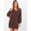 imageANRABESS Womens Long Sleeve V Neck Oversized Cable Knit Mini Sweater Dresses 2025 Fall Trendy Baggy Pullover Tunic OutfitsRed Brown