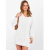 imageANRABESS Womens Long Sleeve V Neck Oversized Cable Knit Mini Sweater Dresses 2025 Fall Trendy Baggy Pullover Tunic OutfitsWhite