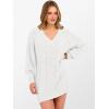 imageANRABESS Womens Long Sleeve V Neck Oversized Cable Knit Mini Sweater Dresses 2025 Fall Trendy Baggy Pullover Tunic OutfitsWhite