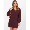 imageANRABESS Womens Long Sleeve V Neck Oversized Cable Knit Mini Sweater Dresses 2025 Fall Trendy Baggy Pullover Tunic OutfitsWine Red