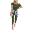 imageANRABESS Womens Loose Summer Casual Off Shoulder Elastic Waist Stretchy Long Romper Jumpsuit01armygreen