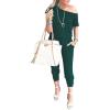 imageANRABESS Womens Loose Summer Casual Off Shoulder Elastic Waist Stretchy Long Romper Jumpsuit01wool Green