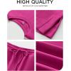 imageANRABESS Womens Lounge Sets 2 Piece Outfits Summer Casual Short Sleeve Sweatsuits Matching Tracksuits Wide Leg Pant SetHot Pink