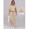 imageANRABESS Womens Lounge Sets 2 Piece Outfits Summer Casual Short Sleeve Sweatsuits Matching Tracksuits Wide Leg Pant SetKhaki