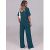 imageANRABESS Womens Lounge Sets 2 Piece Outfits Summer Casual Short Sleeve Sweatsuits Matching Tracksuits Wide Leg Pant SetLake Green
