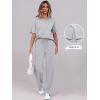 imageANRABESS Womens Lounge Sets 2 Piece Outfits Summer Casual Short Sleeve Sweatsuits Matching Tracksuits Wide Leg Pant SetLight Grey