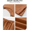 imageANRABESS Womens Lounge Sets 2 Piece Outfits Summer Casual Short Sleeve Sweatsuits Matching Tracksuits Wide Leg Pant SetRust