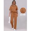 imageANRABESS Womens Lounge Sets 2 Piece Outfits Summer Casual Short Sleeve Sweatsuits Matching Tracksuits Wide Leg Pant SetRust