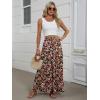 imageANRABESS Womens Maxi Skirt Elastic High Waist Swing Tiered Aline Flowy Pleated Boho Beach Vacation Long SkirtsFloral Black Red