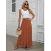 imageANRABESS Womens Maxi Skirt Elastic High Waist Swing Tiered Aline Flowy Pleated Boho Beach Vacation Long SkirtsRust